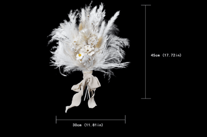 Pampas grass bouquet, white wedding bouquet
