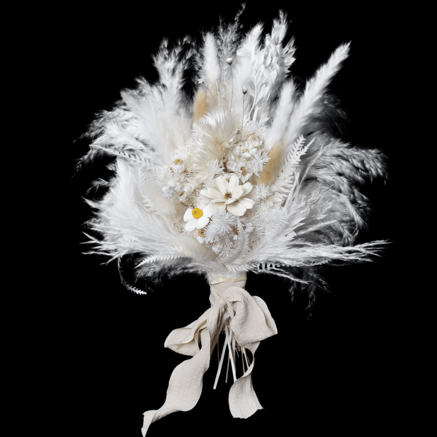 Pampas grass bouquet, white wedding bouquet