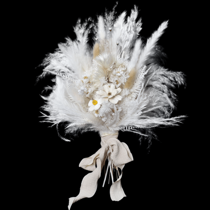 Pampas grass bouquet, white wedding bouquet