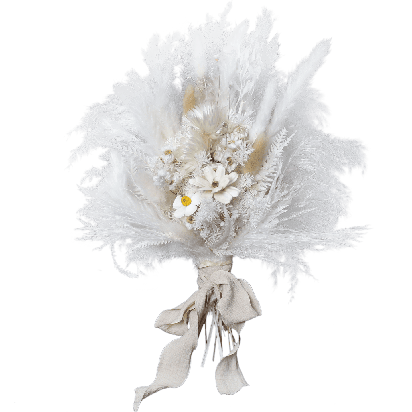 Pampas grass bouquet, white wedding bouquet