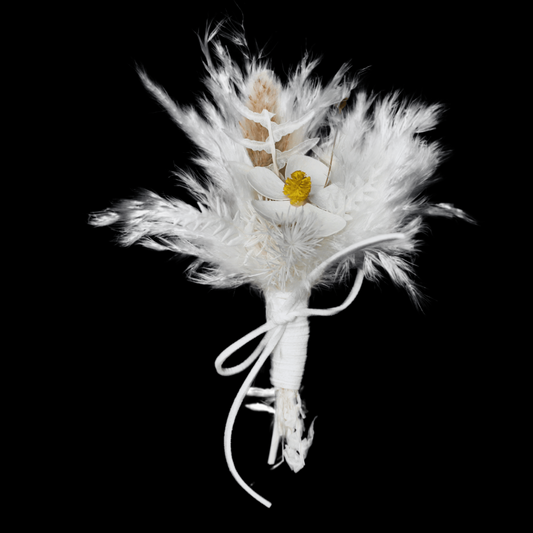 Pampas grass bouquet, white mini bouquet